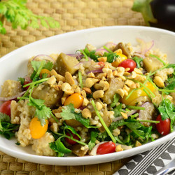 Thai Oatmeal Salad With Eggplant