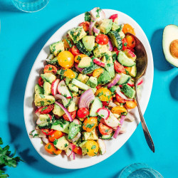 Tomato Cucumber Avocado Salad (15 Minute Recipe)