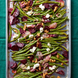 Roasted Green Beans With Beets, Feta, And Walnuts