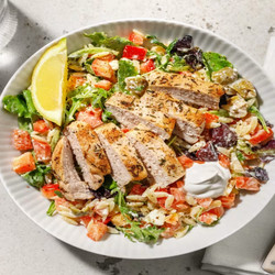 Smart Souvlaki-style Pork Salad With Creamy Lemon Dressing