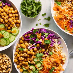 Peanut Chickpea Protein Bowls