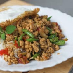 Pad Kra Pao (pad Gaprao) Chicken Stir-fry With Holy Basil