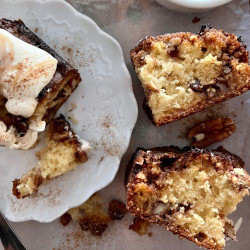 Sourdough Coffee Cake (with Cinnamon Pecan Crumble Topping)