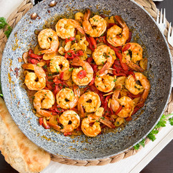 Savory Garlic Shrimp With Roasted Peppers