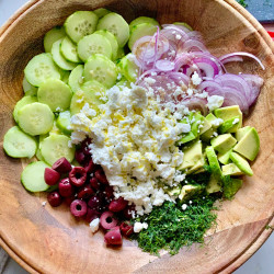 Feta Cucumber Avocado Salad