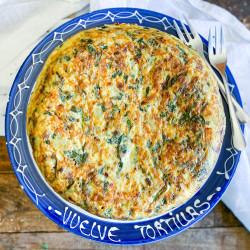 Spanish Potato Omelette With Spinach &amp; Manchego Cheese