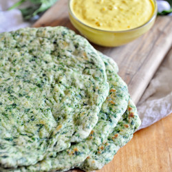 HOMEMADE Spinach FLATBREAD With SAFFRON Yogurt Sauce