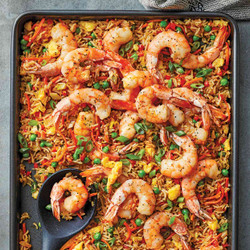 Sheet-pan Shrimp Fried Rice