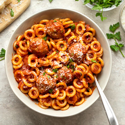 Homemade Spaghettios With Mini Meatballs