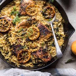 One Skillet Lemon Butter Chicken &amp; Orzo |Half Baked Harvest