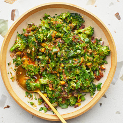 Broccoli Spoon Salad With Warm Vinaigrette