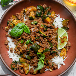 Ginger-basil Beef And Zucchini Skillet