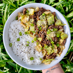 Korean Beef, Cabbage &amp; Rice Bowl