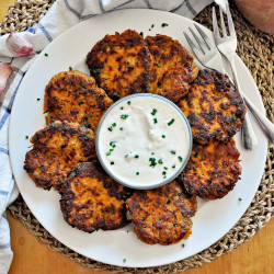 SWEET POTATO &amp; TUNA Breakfast FRITTERS