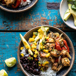 Sheet Pan Cuban Chicken &amp; Black Bean Rice Bowl | Half Baked Harvest