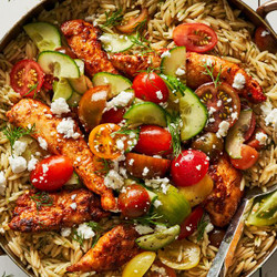 One-pot Shawarma Chicken And Orzo Skillet