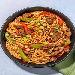 Superquick Teriyaki Turkey Ramen Bowls  With Bell Peppers And Sugar Snap Peas