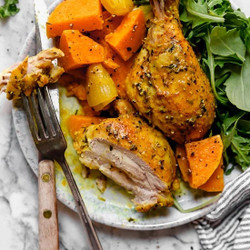 Turmeric Roasted Chicken And Sweet Potatoes
