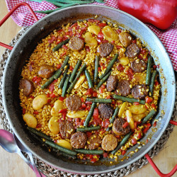 Spanish Sunday Rice With Beyond Sausage &amp; Vegetables