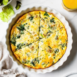 Crustless Sausage And Spinach Quiche