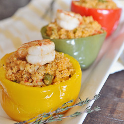 Stuffed Bell Peppers With Couscous &amp; Shrimp