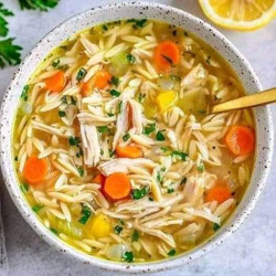 Lemon Chicken Orzo Soup