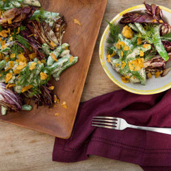 Snap Pea And Radicchio Salad With Garlic Yogurt Dressing Recipe