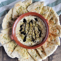 Baked Provolone With Herbs And Garlic Flatbread