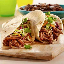 Slow Cooker Shredded BBQ Beef Tacos