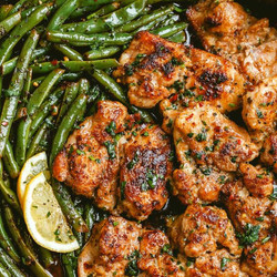 Lemon Garlic Butter Chicken and Green Beans Skillet