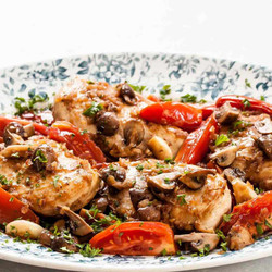 Chicken, Mushrooms, And Tomatoes With Port Wine