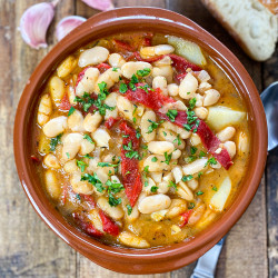 Spanish White Bean Stew With Roasted Peppers