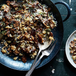 Browned Crispy Spaetzle With Caramelized Shallots And Mushrooms