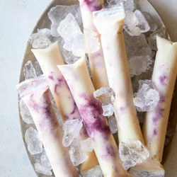 Blackberry, Pineapple And Coconut Swirl Italian Ice Pops