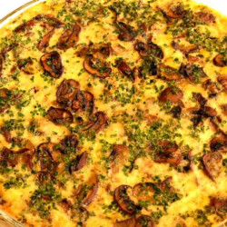 Cremini Mushroom, Bacon, And Shallot Crustless Quiche