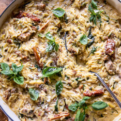 One Pot Creamy Sun-dried Tomato Orzo