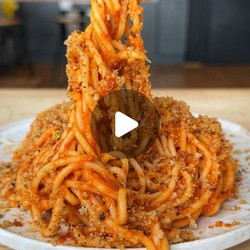 Romesco Style Pasta With Spicy Breadcrumb