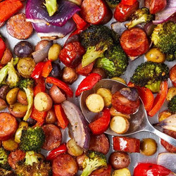 Sheet Pan Sausage &amp; Vegetables