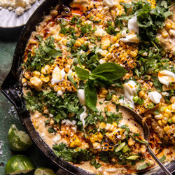 Skillet Creamed Street Corn Chicken