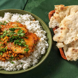 Chicken Korma-style Curry With Rice And Naan