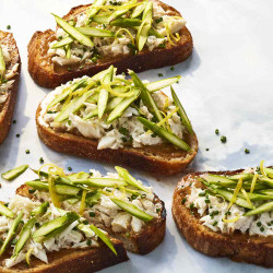 Crab Toasts With Asparagus