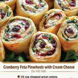 Cranberry Feta Pinwheels With Cream Cheese