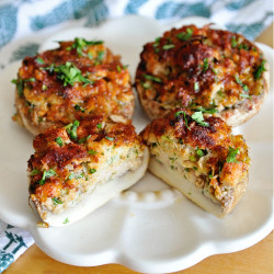 Stuffed Spanish Mushrooms With Tuna &amp; Manchego Cheese