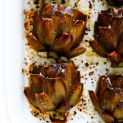 The Most Amazing Roasted Artichokes