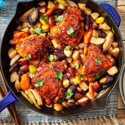 Hot Honey Roasted Chicken &amp; Vegetables