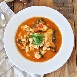 White Bean &amp; Spinach Stew With Spanish Cod