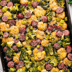 Sausage Potato Broccoli Sheet Pan