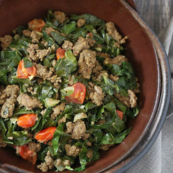 Kenyan Braised Collard Greens And Ground Beef