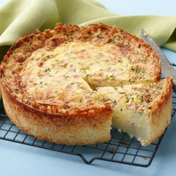 Deep-dish Hash Brown Ham And Cheese Quiche