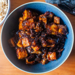 Black Pepper Tofu And Eggplant